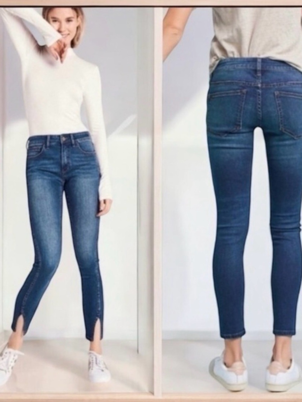 Pilcro and the Letterpress High-Rise Slim Ankle Jeans Split Hem Size 29
